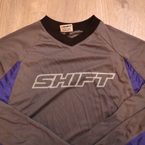 Shift MX Racing Jersey Long Sleeve‎ Men's Size M Grey Purple Motocross